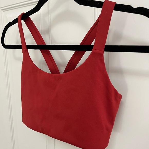 Girlfriend Collective Ember Lou V-Back Bra in tart red size small - Picture 4 of 6